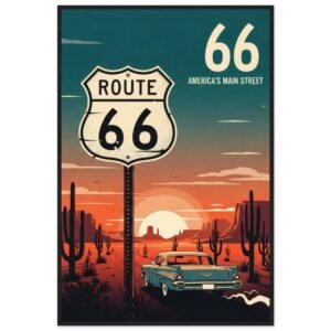 The Cyan Horizon 1957 Chevy Bel Air - Classic Semi-Glossy Edition 1/1 AI Art Route 66