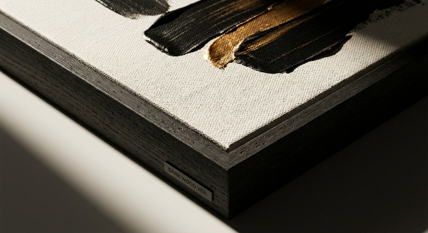 Close-up detail of a luxury Framed Canvas, showing the rich texture essential for statement piece living room art.