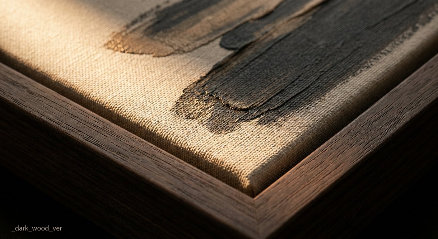 Close-up detail of a premium canvas art print, highlighting the texture and quality for AI art investment.