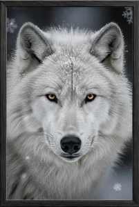 white_wolf_black_framed